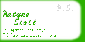 matyas stoll business card